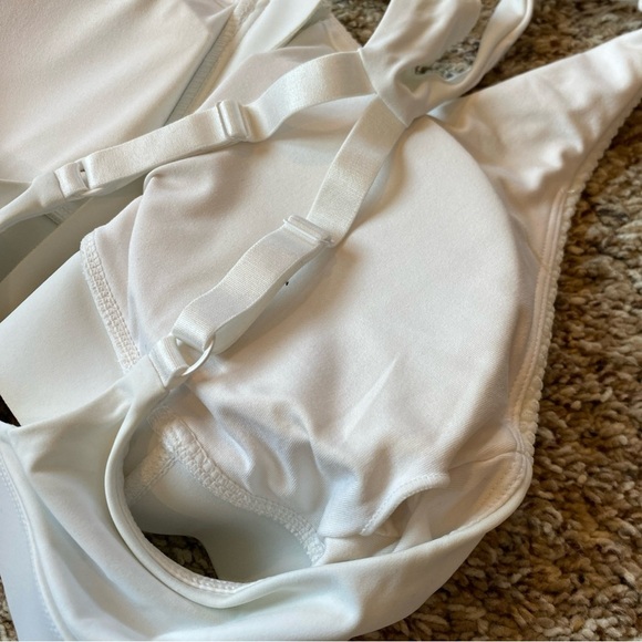 Zyia Active All Star Padded Sports Bra Front Zip White Dot Large - Picture 5 of 6